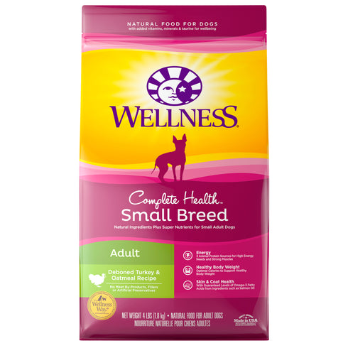 Wellness Small Breed Turkey & Oatmeal Dry Dog Food 4lb - Poudre Pet and Feed Supply